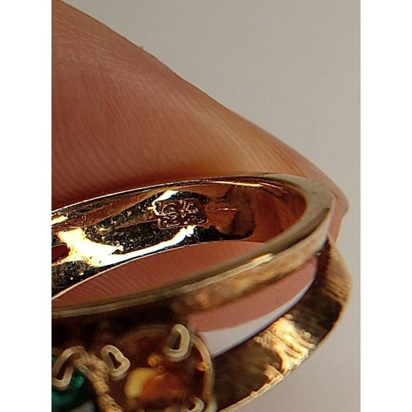 Size 5.5 Gold Tone 4 Stone Rhinestone Women's Ring -SA‎ Stamped Inside Ring 10c2 - Picture 5 of 5
